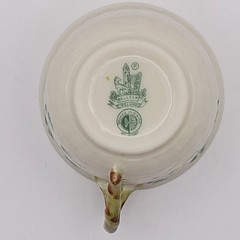 VTG Belleek Shamrock Basketweave Pattern Parian China Teacup & Saucer 1946-1981