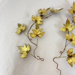 Set of 3 Vintage MCM Brass Metal Leaves Wall Accent Decorations