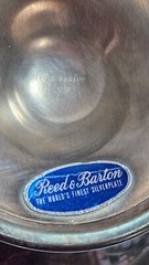 1958 VTG Reed and Barton enameled silverplate modernist tazza