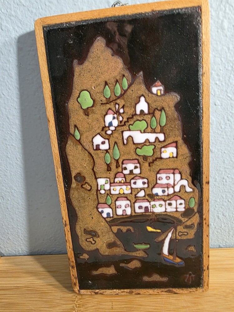 MCM Greece Greek Village Art Wall Décor Tile Terracotta By Angelo Tsakirakis