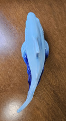 Vintage Large Blue Shark Figurine Sculpture Ocean Life From Brazil 9 Inches Long
