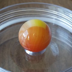 .71″ Vintage Sunburst Sunrise Orange UV Yellow Akro Vitro Marble
