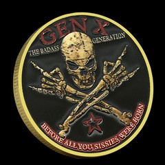 Gen X Challenge Coin 1965-1980 Badass Skull Collectible Gift