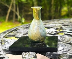 Ancient Roman Glass Time of Christ Unguentarium Bottle Mounted 2.75”