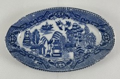 Blue Willow Tureen Lidded Doll Dish Dish Platter Japan