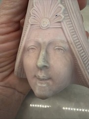 Rare Art Nouveau GYPSY Bisque Porcelain Hatpin Holder by Schafer & Vater Germany