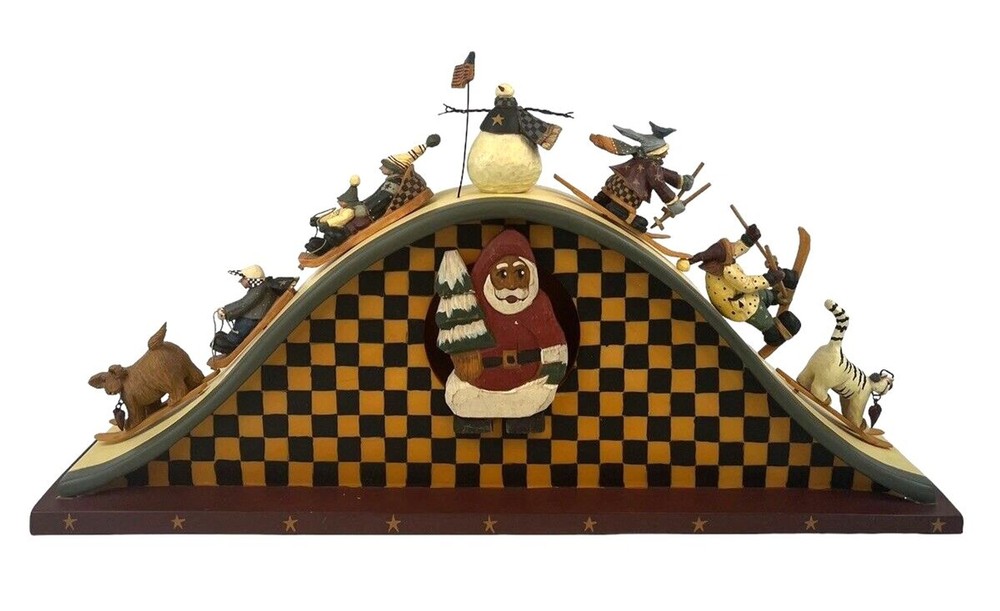 Vtg Williraye Studio Winter Time Fun 2000- NO CLOCK – Replaced clock with Santa