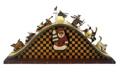 Vtg Williraye Studio Winter Time Fun 2000- NO CLOCK – Replaced clock with Santa