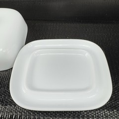 White Stoneware Ceramic Caviar Dish Container Butter Dish 4inch Restaurant Ware