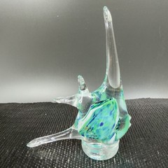 Vintage Czech Republic Hand Made Art Glass Figurine Fish Figure Hand Blown Glass
