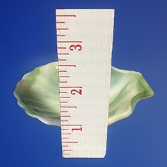 Vintage AKRO AGATE Shell Trinket Dish Ash Tray Green White Slag Glass