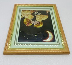 Vintage 1990s Boy Kissing Girl Under Moon & Stars Iridescent Shiny Wall Art B2