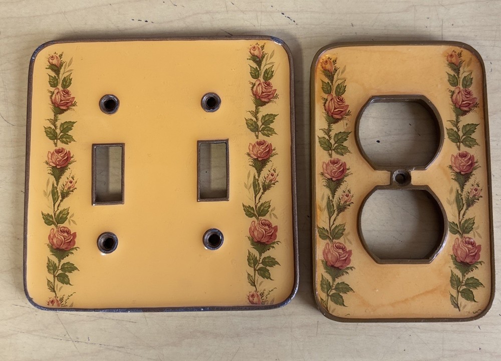 Bucklers Inc NY Double Light Switch Plate&Outlet Cover Floral/Roses Cottagecore