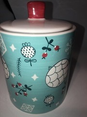 Adorable Table Tops Unt Ceramic Canister Seal tight Winter Wonderland Fun