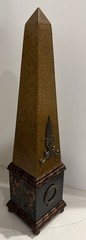 Vintage Neoclassical Style Brass Composition and Partial Ebonized Table Obelisk