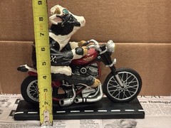 VTG Enesco Harley Davidson Motorcycle Parastone Cow Bull Holsteins Statue