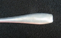 Vintage 1960 Miniature Child Play Jelly Spoon Stainless Beaded Flat Switzerland