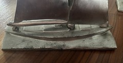 Vintage Rare Pair of Ovington’s New York Metal Sailboats 10” Cast Model