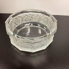 Hoya Mikasa Crystal Frosted Floral Bowl 1980s W. Germany Heavy weighs 7lbs 4oz