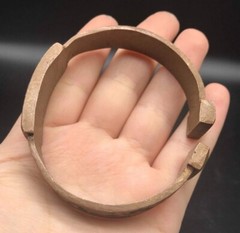 Very Antique Old Induss Valley Cow Worship Intaglio Copper Antique Bangle
