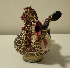 Somandla & Sthabiso signed 2009 Ardmore — rare upside-down giraffe teapot