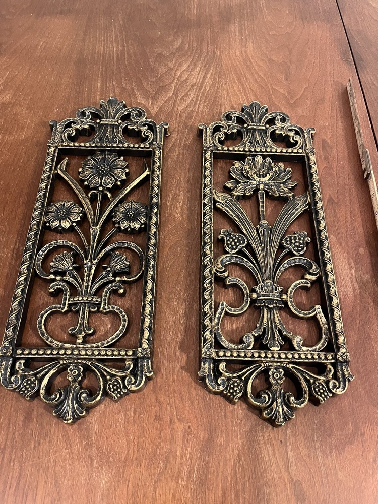 Homco 7368 Wall Decor William Morris Thistle Floral 1975 Set Of 2