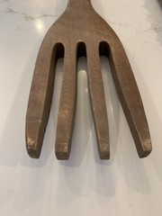 Vintage 22” Carved Wooden BIG Fork And Spoon Set Wall Decor Folk Art 1990’s