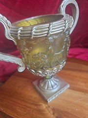 Plastic Gold Amber Trophy Cup Mythological Embossed Putti+Lion Relief Deco Urn
