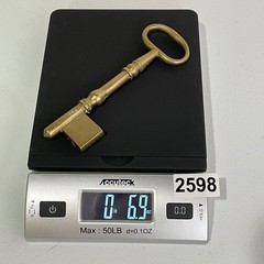 Vintage Large Solid Brass Skeleton Key Decorative Paperweight 6.5″ Gothic Retro