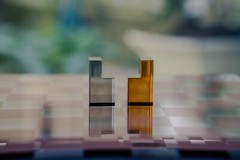 Minimalistic Brown & Black Crystal Chess Set | Architectural Design Chess Set