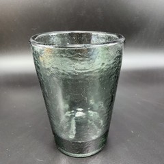 Fire and Light Recycled Glass Tumbler Charcoal Barware Glasses 4.5inch Set 2 VTG