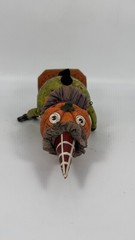 Vintage Folk Art Halloween Bobble Head Pumpkin Face Holding Mask Figurine Radko?