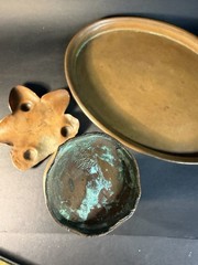 3 Copper Pieces Vase Tray & Star Shaped Decoration