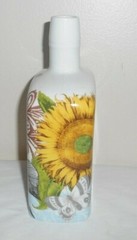 Rosanna Bottle Vase SUNFLOWERS & BUTTERFLIES – Ceramic 4.5×2.5 & 7.5″ tall