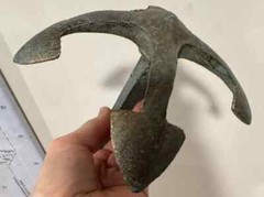 Vintage-Patina Iron Grappling Hook Anchor 4 Tines Trap Anchor Bucket Retriever