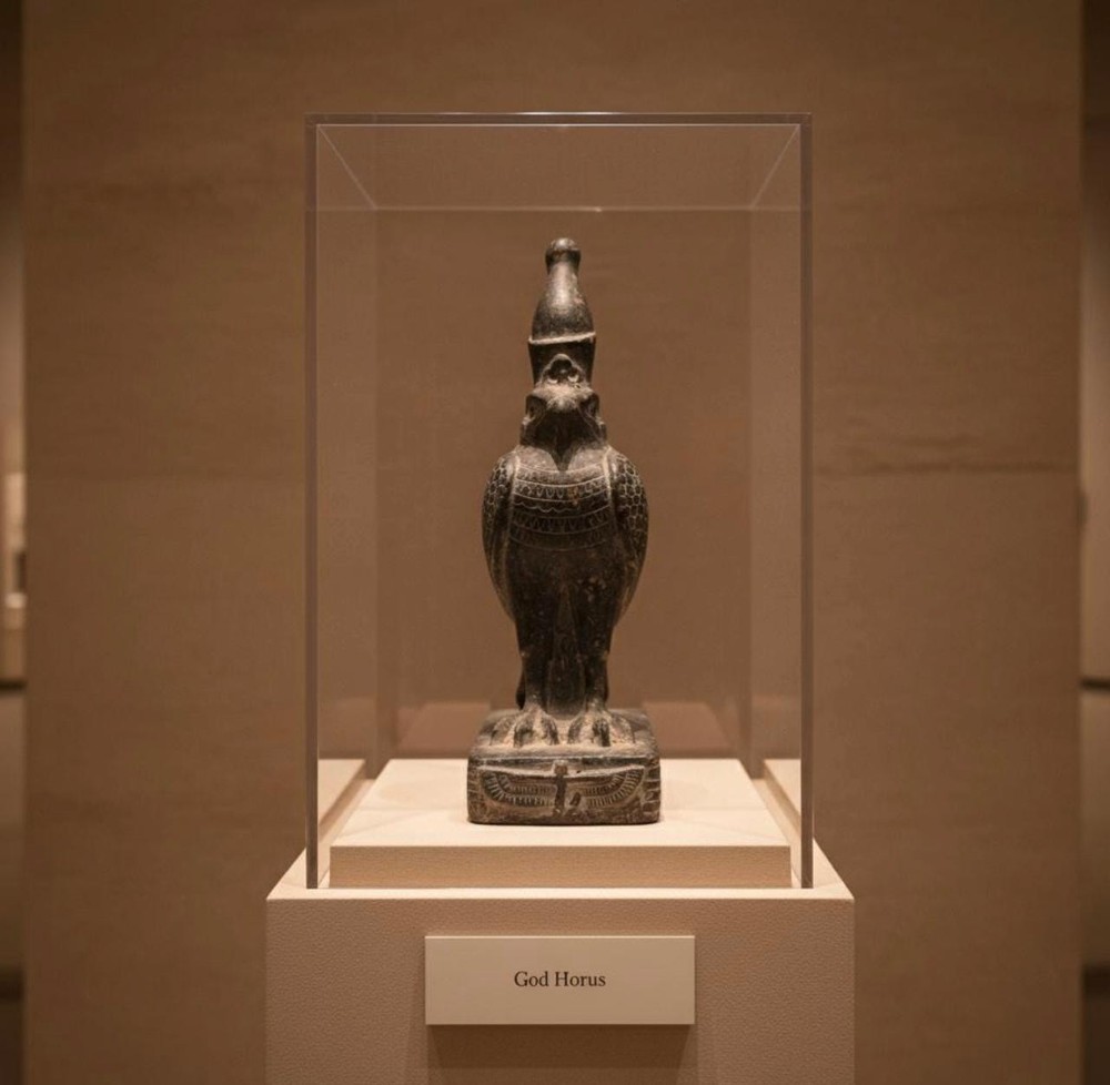 Ancient Egyptian Antiquities Statue God Horus Pharaonic Antique Stone Statue BC