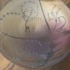 Vintage Christopher Heede Glyphs KOKOPELLI Studio Art Pottery Wall Art Footed