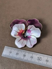 David Andersen Sterling Silver Enamel Brooch Purple 925 Norway