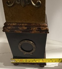 Vintage Neoclassical Style Brass Composition and Partial Ebonized Table Obelisk