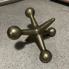 LARGE POLISHED METAL JACK DECORATIVE STATUE/DECOR, BOOKEND, Modernist 15.5 X9”