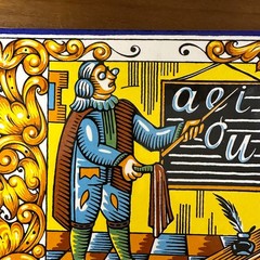 Spanish Ceramic Tile Aqui Vive Un Profesor Square
