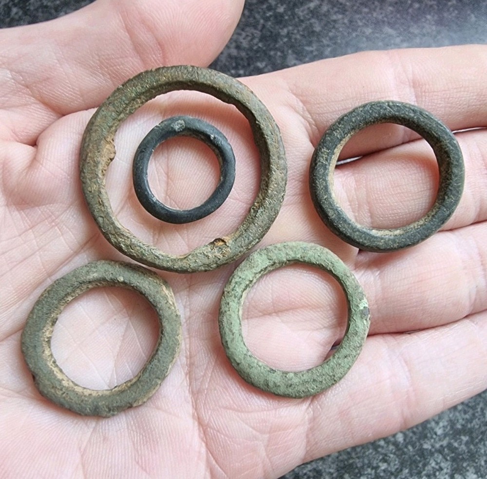 Celtic Ring Proto Money Ancient Currency Bronze Antique Metal Detecting Find (1)