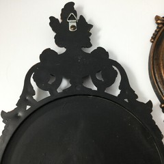 Vintage Wall Hanging Plaques Pictures Ladies Copper Color Frame Set of 2