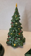 Vintage 1979 AVON Merry Christmas Tree Weiss Made In Brazil Ceramic Handpainted