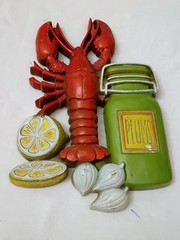 Vintage Homco Lobster Plastic Wall Decor #7753 Made In USA