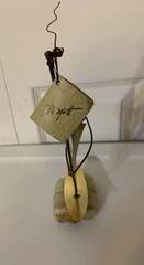 Brass Sailboat 11″ Signed De Mott Sculpture Onyx Base Nautical Ship Sailing