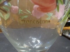 Vintage 10 Oz Glassware Wine Goblet Desert Rose: England and Portugal Backstamp