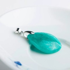 Natural Beautiful ice Amazonite Quartz Crystal Beads Pendant
