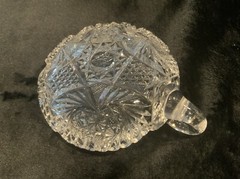 Vintage Lead Crystal Candy Dish With Sawtooth Rim