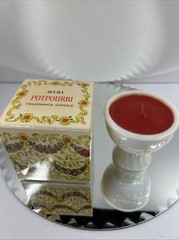 Vintage Avon Potpourri Holiday Fragrance Candle New Old Stock Milk Glass Rare
